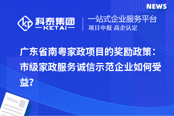 广东省南粤家政项目的奖励政策：市级家政服务诚信示范企业如何受益？
