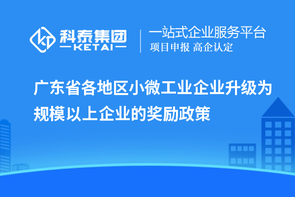 广东省各地区小微工业企业升级为规模以上企业的奖励政策