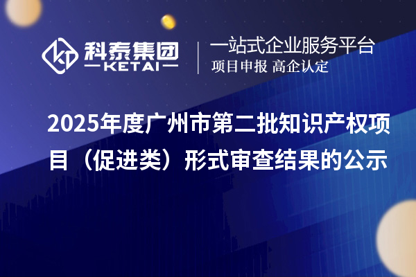 2025年度广州市第二批知识产权项目（促进类）形式审查结果的公示