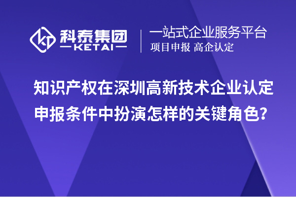 知识产权在深圳高新技术企业认定申报条件中扮演怎样的关键角色？