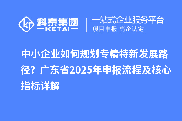 中小企业如何规划专精特新发展路径？广东省2025年申报流程及核心指标详解