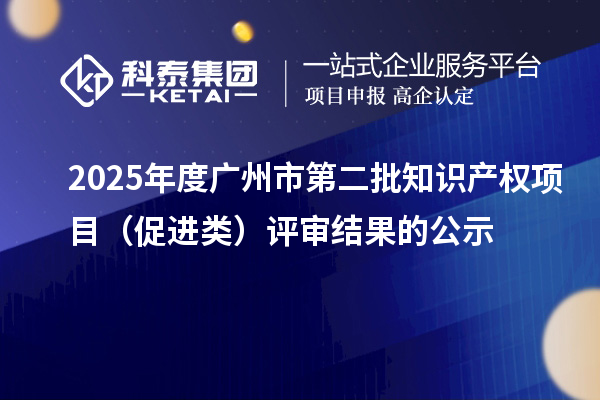 2025年度广州市第二批知识产权项目（促进类）评审结果的公示