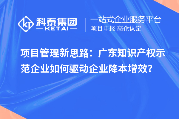 项目管理新思路：广东知识产权示范企业如何驱动企业降本增效？
