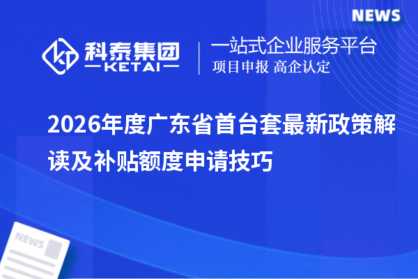 2026年度广东省首台套最新政策解读及补贴额度申请技巧