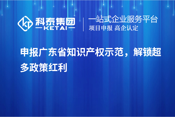 申报广东省知识产权示范，解锁超多政策红利