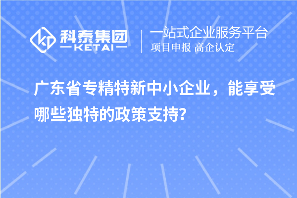 广东省专精特新中小企业，能享受哪些独特的政策支持？
