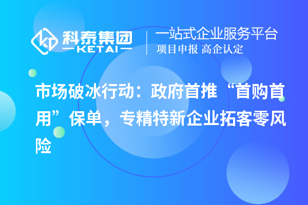 市场破冰行动：政府首推“首购首用”保单，专精特新企业拓客零风险
