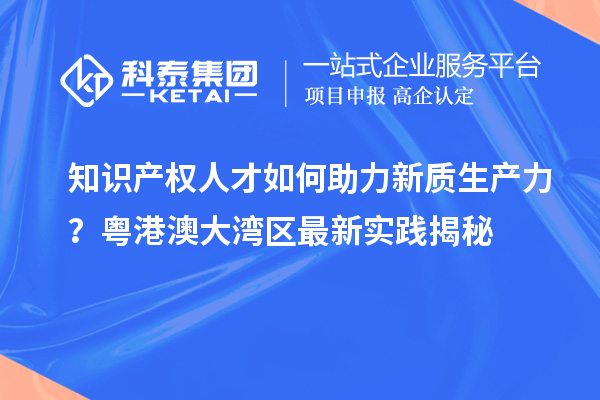 知识产权人才如何助力新质生产力？粤港澳大湾区最新实践揭秘