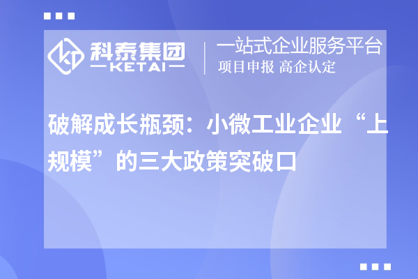 破解成长瓶颈：小微工业企业“上规模”的三大政策突破口