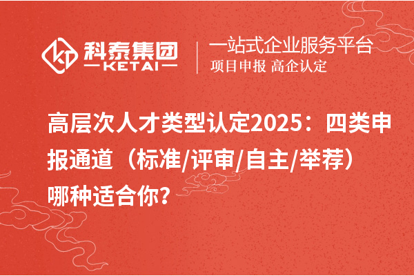 高层次人才类型认定2025：四类申报通道（标准/评审/自主/举荐）哪种适合你？