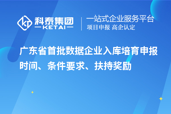 广东省首批数据企业入库培育申报时间、条件要求、扶持奖励