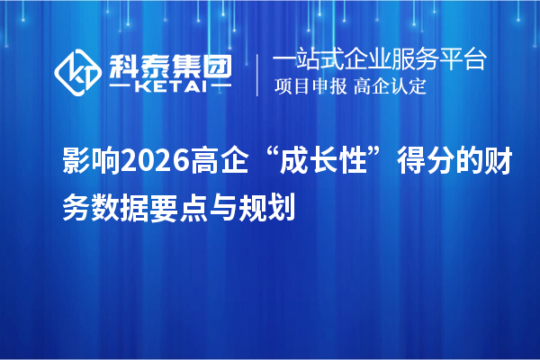 影响2026高企“成长性”得分的财务数据要点与规划