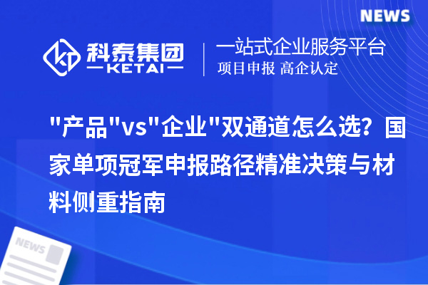 "产品"vs"企业"双通道怎么选？国家单项冠军申报路径精准决策与材料侧重指南