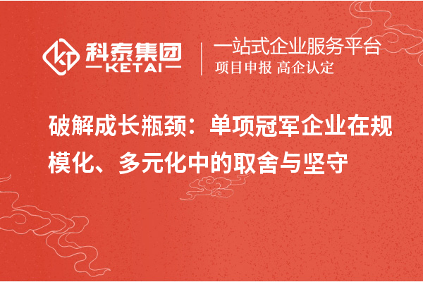 破解成长瓶颈：单项冠军企业在规模化、多元化中的取舍与坚守