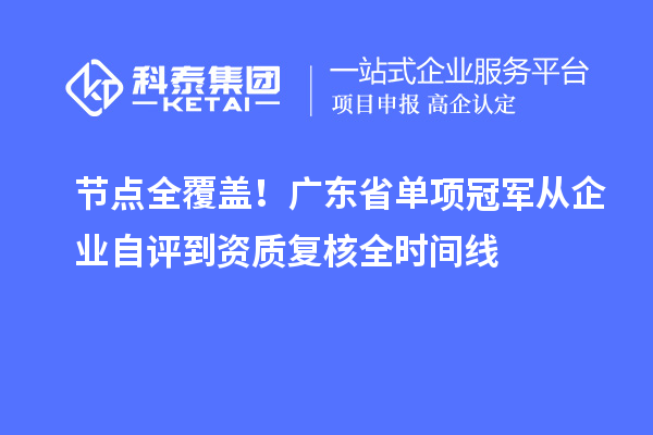  节点全覆盖！广东省单项冠军从企业自评到资质复核全时间线