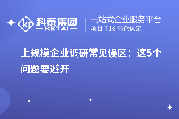 上规模企业调研常见误区：这5个问题要避开