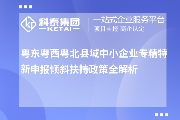 粤东粤西粤北县域中小企业专精特新申报倾斜扶持政策全解析