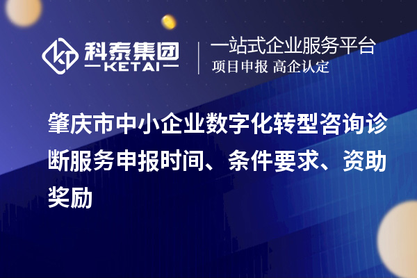 肇庆市中小企业数字化转型咨询诊断服务申报时间、条件要求、资助奖励