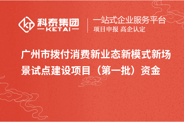 广州市拨付消费新业态新模式新场景试点建设项目（第一批）资金
