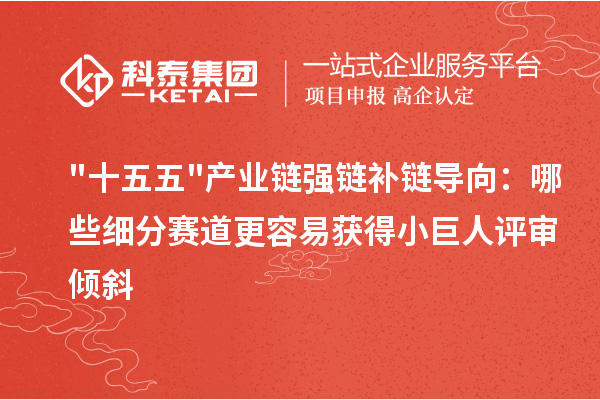 "十五五"产业链强链补链导向：哪些细分赛道更容易获得小巨人评审倾斜