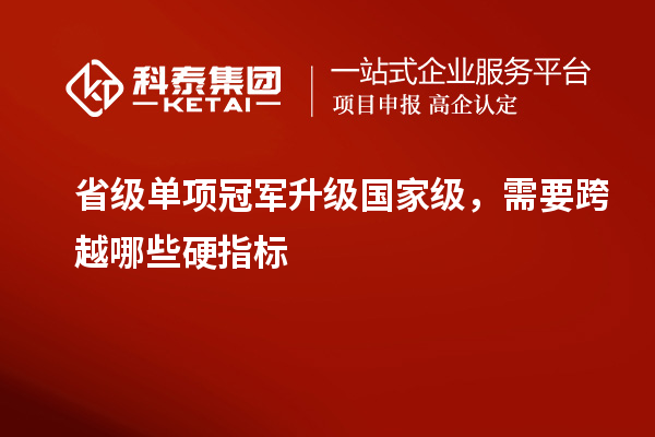 省级单项冠军升级国家级，需要跨越哪些硬指标