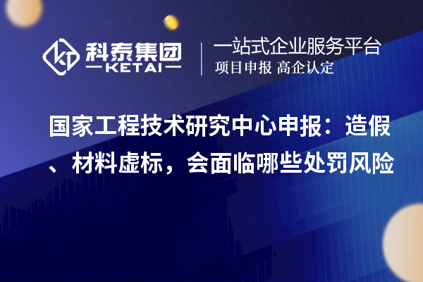 国家工程技术研究中心申报：造假、材料虚标，会面临哪些处罚风险