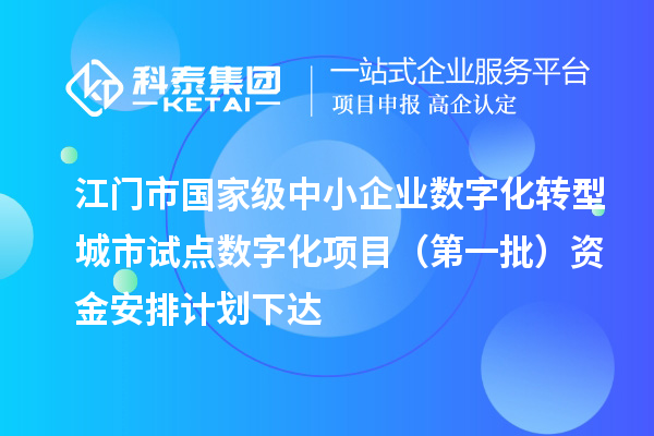 江门市国家级中小企业数字化转型城市试点数字化项目（第一批）资金安排计划下达