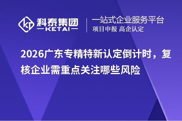 2026广东专精特新认定倒计时，复核企业需重点关注哪些风险