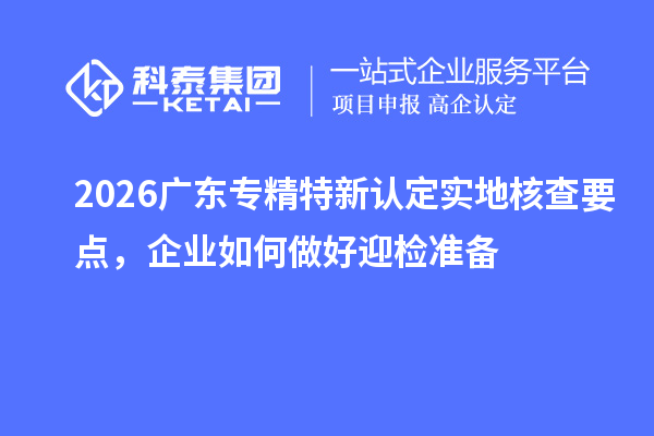 2026广东专精特新认定实地核查要点，企业如何做好迎检准备