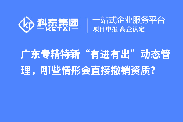 广东专精特新 “有进有出” 动态管理，哪些情形会直接撤销资质？