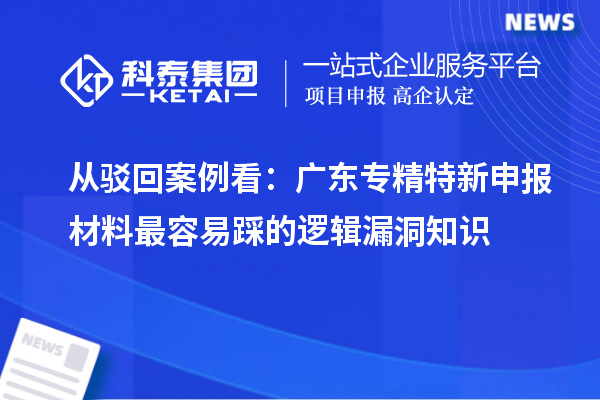 从驳回案例看：广东专精特新申报材料最容易踩的逻辑漏洞知识